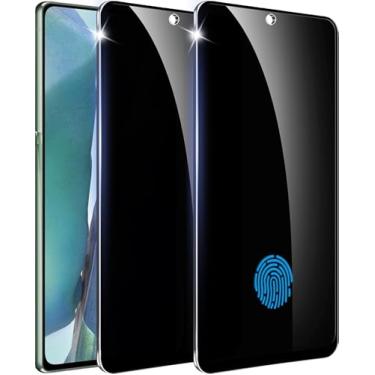 Imagem de Amleute 【Pacote com 2+1】 Projetado para Samsung Galaxy Note 20 5G Película de privacidade 【Vidro temperado 9H】 Película anti-espião compatível com Samsung Galaxy Note20