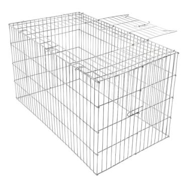 Imagem de Gaiola Passeador Para Galos, Kit com 5 Unidades, Arame Galvanizado, 150x70x70cm, Dobrável, Malha 3cm, Para Criação de Aves
