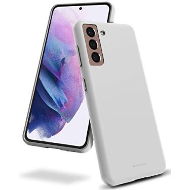 Imagem de Capa de silicone líquido Goospery para Galaxy S21 (6,2 polegadas) Capa de borracha com revestimento de microfibra macia (pedra) S21-SLC-STN