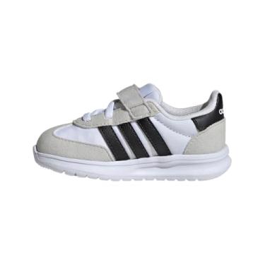 Imagem de adidas Tênis esportivo unissex infantil Run anos 70s 2.0 de renda elástica, Branco/Preto/Cinza, 12 Little Kid