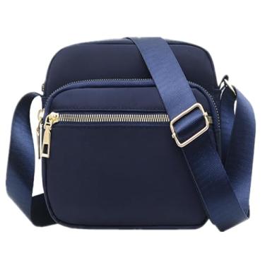Imagem de Bolsas transversais de nylon para mulheres, bolsas e bolsas, bolsa mensageiro casual feminina à prova d'água, Azul escuro, Medium, Casual
