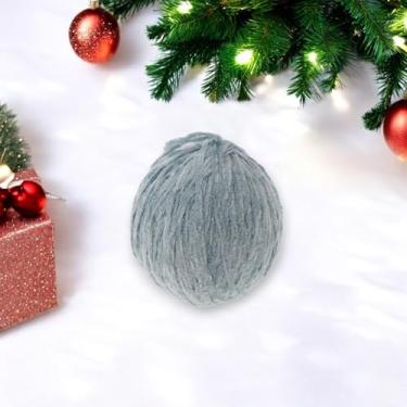 Imagem de Generic 1 peça de bolas de Natal enfeites de feltro redondo fio de enrolamento azul neblina 6 cm