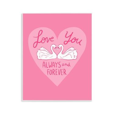 Imagem de Stupell Industries Arte de placa de parede Always & Forever Swans, design por Juliet Meeks, 14 x 11