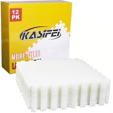 Imagem de kasifei Azulejos de gelo sintéticos de hóquei - Pacote com 12 azulejos para piso seco - Construa sua própria superfície de treinamento de hóquei o ano todo - Fácil de montar - cobrindo 23,5 pés