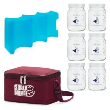 Imagem de Bolsa Térmica com Gelo Artificial e 6 potes de vidro com graduação 200ml - Vinho