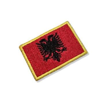 Imagem de BP0221-057A Bandeira Albânia Patch Bordado 5,7x3,8cm - BR44