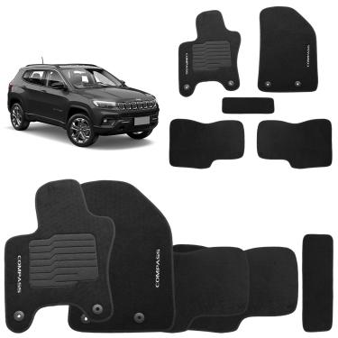 Imagem de Jogo de Tapete Carpete Compass 2016 a 2025 Preto Fixação Original