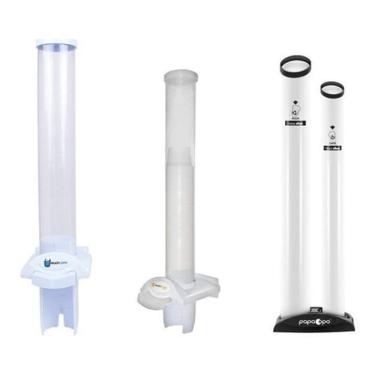 Imagem de Kit Dispenser Poupa Copo Água Café Lixeira 2Tubo Decoração