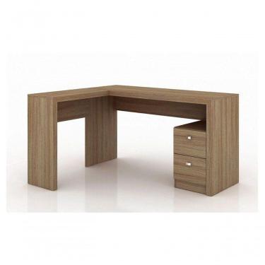 Imagem de Mesa Com 2 Gavetas Para Escritório Me4129 Mdp Amendoa