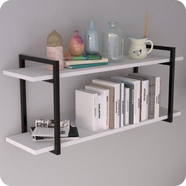 Imagem de Prateleira Estilo Industrial Para Quarto Parede GND PB 60cm