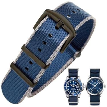 Imagem de Aoeiwv Pulseira de relógio de nylon balístico militar de 20 mm, 22 mm, com fivela pesada, macia, durável, impermeável, pulseira de reposição de nylon premium para homens e mulheres