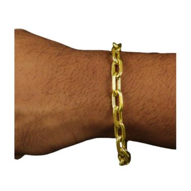 Imagem de Pulseira Cadeado Alongado Moeda Antiga 8mm Moderno