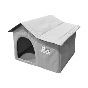 Imagem de Stgfyxgs Abrigo Externo para Gatos, Casinha Portátil para Gatos, Feita de Tecido Oxford Quente, Ideal para O Inverno, Pátio, Celeiro Ou Jardim.