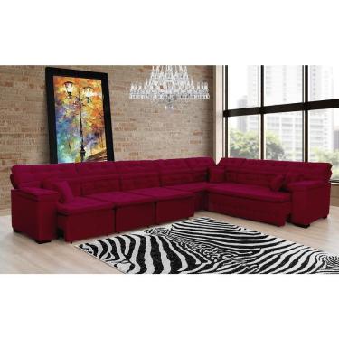Imagem de Sofá de Canto Magno 2,37x4,57m Vinho