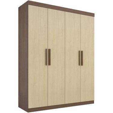 Imagem de Guarda Roupa Colibri Castanho Linho 4 Portas 3 Gavetas D?doro