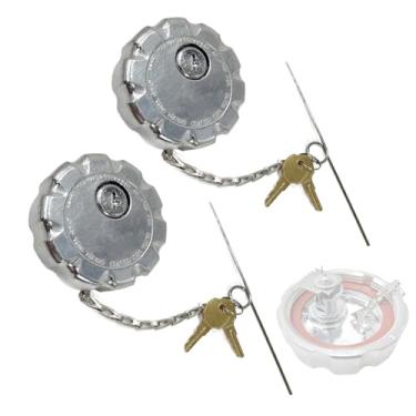 Imagem de bansdans 2 peças 20770691 tampa de tanque de combustível de caminhão de 7,6 cm, tampa de combustível diesel com trava adequada para modelos de caminhões pesados Volvo VN e VNL, substitui OEM S-23949