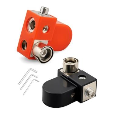 Imagem de Terminais de bateria de latão sólido com adaptadores, saídas de calibre 0/2/4 e 4/8, anel de energia montado na parte superior/lateral, adequado para baterias automotivas, RV, marítimas e de caminhões