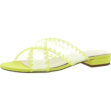 Imagem de Jessica Simpson Salto feminino Cabrie sem cadarço, Transparente/Citron, 34