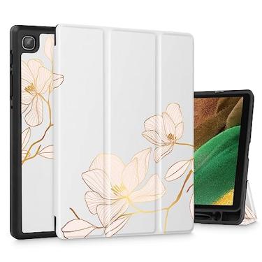 Imagem de Tuiklol Capa para Samsung Tab A7 Lite 8,7 polegadas modelo SM-T220 T225 T227 Suporte de lápis embutido TPU protetor rígido para Tab A7 Lite 7,8 polegadas, capa inteligente, floral de luxo