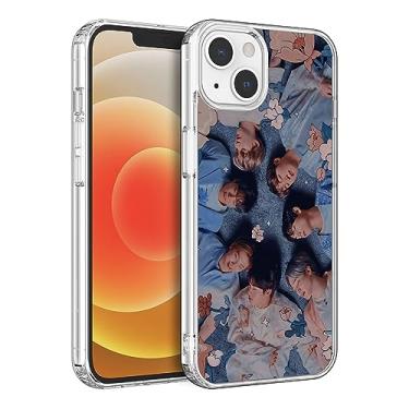 Imagem de WWDIYHOUSE Capa compatível com iPhone 14, capa transparente de TPU macio à prova de choque e design exclusivo para homens/mulheres/meninas/meninos (Fashion-BTS-2)
