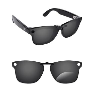 Imagem de Alphax Óculos de sol polarizados para uso externo com proteção UV para óculos inteligentes Ray-Ban Meta Wayfarer RW4012 50 mm - Opções, Preto