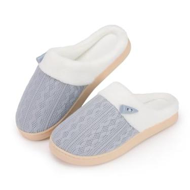 Imagem de Sapatos femininos leves com palmilha de espuma viscoelástica e forro felpudo macio para conforto, Azul, 5-6