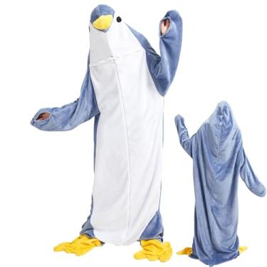 Imagem de Pijamas de pinguim, fantasia de macacão de animal adulto | Pijama de cosplay de pinguim masculino macio - Pijama engraçado de macacão de adulto para Halloween, Carnaval, Natal, Páscoa