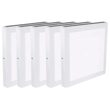 Imagem de Kit 5 Luminária Plafon Led Quadrado Sobrepor 18W 6500K Noll