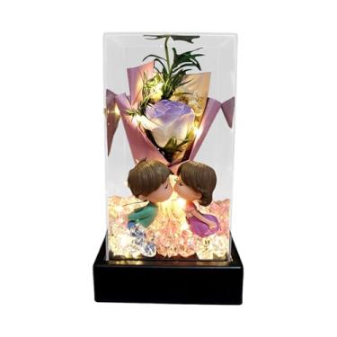 Imagem de Ioensy Buquê de rosas preservadas, flores artificiais, decoração para casa, elegante presente de flores de sabonete preservadas para o Dia dos Namorados, Style C