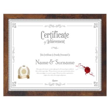 Imagem de HORLIMER Conjunto de 1 porta-retratos 21 x 27 cm, molduras marrons 21 x 27 cm para documento de diploma de certificado, pendurar na parede ou exibição de mesa de madeira