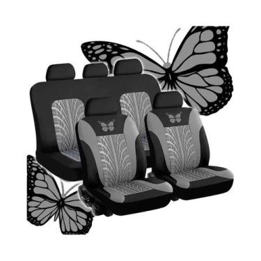 Imagem de Capa De Assento De Carro Universal Com Padrão De Borboleta Bordada Con