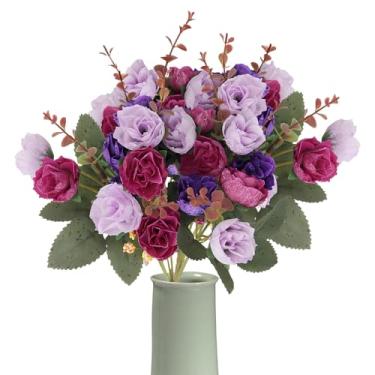 Imagem de Buquê De Flores Artificiais | 2 Peças Buquê De Festa Com Aparência Realista - Flores Artificiais Para Vaso,Para Mesa Escritório Sala Quarto Cozinha Casa De Campo Casamento Lareira Interior Exterior