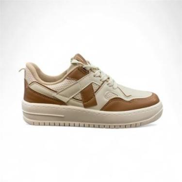 Imagem de Tênis Feminino Vizzano Flatform Napa Com Recortes 1389.125 Branco Off/ Camel 36-Unissex