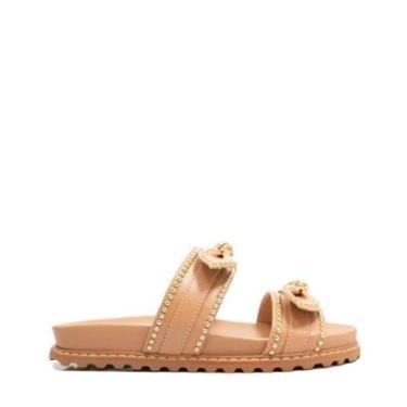 Imagem de Rasteira Luiza Barcelos Em Couro Caramelo-Feminino