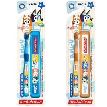 Imagem de Escova de dente com estojo bluey escolar - dentalclean