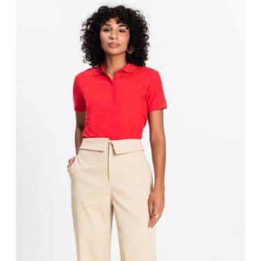 Imagem de Polo Feminina Piquet Básica Select Vermelho, GG, Vermelho
