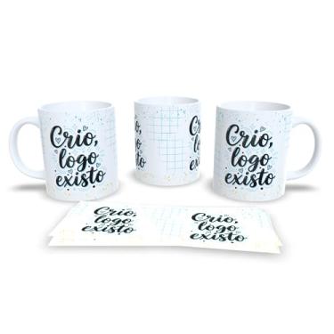 Imagem de Caneca Branca com Frase Motivacional, Arco-Íris Colorido, Design Decorativo com Corações, Cerâmica (22820)