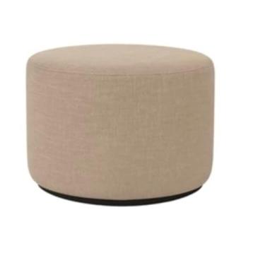 Imagem de Puff Redondo Luxo Banquinho banqueta Decorativo Redondo Tecido Macio Quarto Sala(Linho Bege)