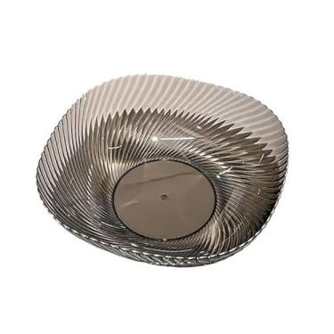 Imagem de MIRIAM SONG Tigela de frutas, tigela de frutas transparente de grande capacidade para balcão de cozinha, ideal para lanches, doces e uso doméstico (preto)