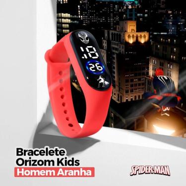 Imagem de Relogio Preto Digital Homemaranha + Sol Oculos Uv Protecao Resistente Qualidade Premium Vermelho