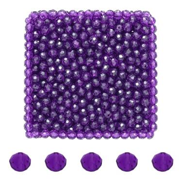 Imagem de Mandala Crafts Contas de cristal briolette de ametista de 3 mm – 1500 contas de vidro facetadas para fabricação de joias, suprimentos de contas, artesanato DIY, pulseiras, colares, brincos e contas