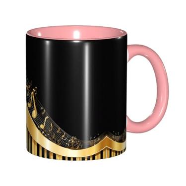 Imagem de Zeraoke Novel Music Note Print Canecas de café criativas, personalizadas, presente para família, tamanho de 325 ml, unissex