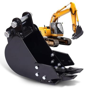 Imagem de Miniescavadeira/máquina de vala/mini retroescavadeira/acessórios de balde, acessórios para mini escavadeira CA, balde de escavação estreito de 200 mm, extensão de 90 mm/orifício de 3,54 pol