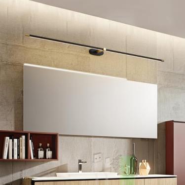 Imagem de Luz de Espelho LED Banheiro Lâmpadas de Parede Recarregáveis com Interruptor de Toque Iluminação de Parede Moderna Iluminação de Imagem para Sala de Estar Penteadeira Armário de Espelho (Preto + Ouro