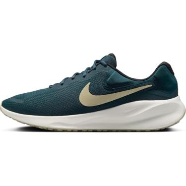 Imagem de Nike Tênis de corrida masculino Revolution 7 Road (FB2207-407, azul marinho/greve verde/rosa hiper/cáqui deserto), Azul marinho/greve verde/rosa hiper/cáqui deserto, 40