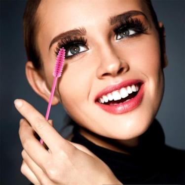 Imagem de 50 pincéis de cílios, pincéis de maquiagem descartáveis, varinhas de rímel, aplicadores, spoolers, escova cosmética, ferramenta de extensão de cílios