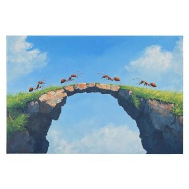 Imagem de Wassud Tapete de porta formigas 61 x 89 cm, tapete de área lavável antiderrapante com suporte de borracha, tapete macio e macio para sala de estar, quarto, entrada, entrada