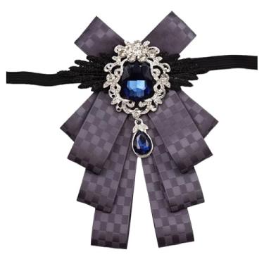 Imagem de Topz Broche de gravata borboleta brilhante para mulheres elegante gravata borboleta masculina de strass para presente de Natal festa nupcial gravata brilhante, 11*16cm/4.3* 6.2 inches, Diamante de