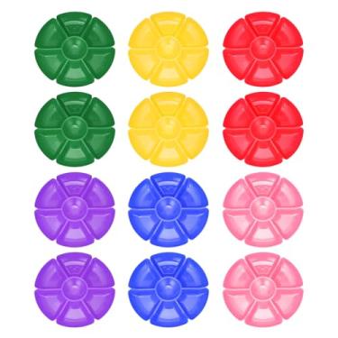 Imagem de Bandeja De Servir Compartimentada - Recipiente de Prato Dividido com 7 Compartimentos,Recipiente de Servir Comida de 12 Peças - para Aperitivos Sobremesas Frutas Biscoitos Doces Festas Reuniões Jantar