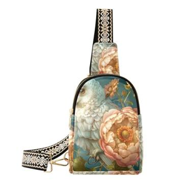 Imagem de CEBUGI Pochete de couro transversal pequena coruja para mulheres, bolsa de peito para caminhadas, viagens ao ar livre